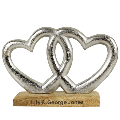 Personalised Free Text Double Heart Ornament - image 5