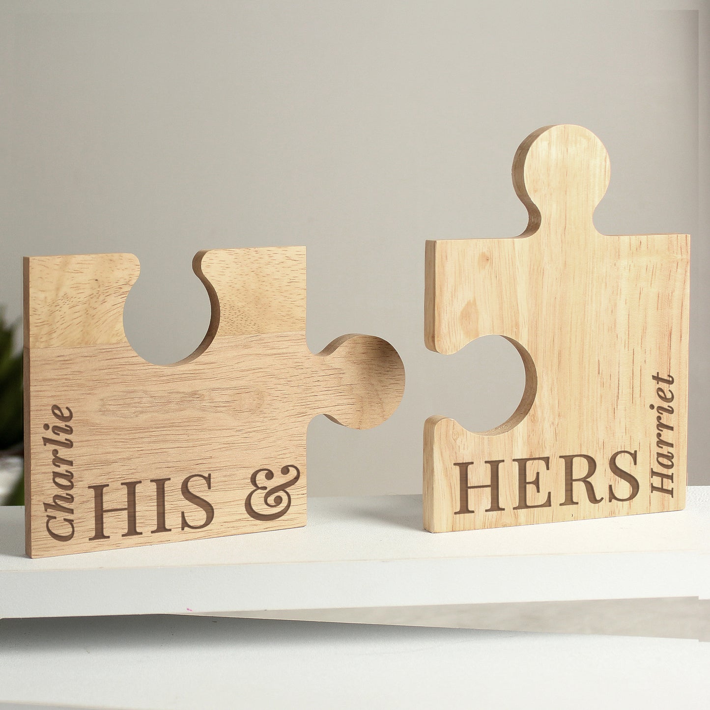 Personalised His & Hers Jigsaw Piece Set from Heartfelt Gifts
