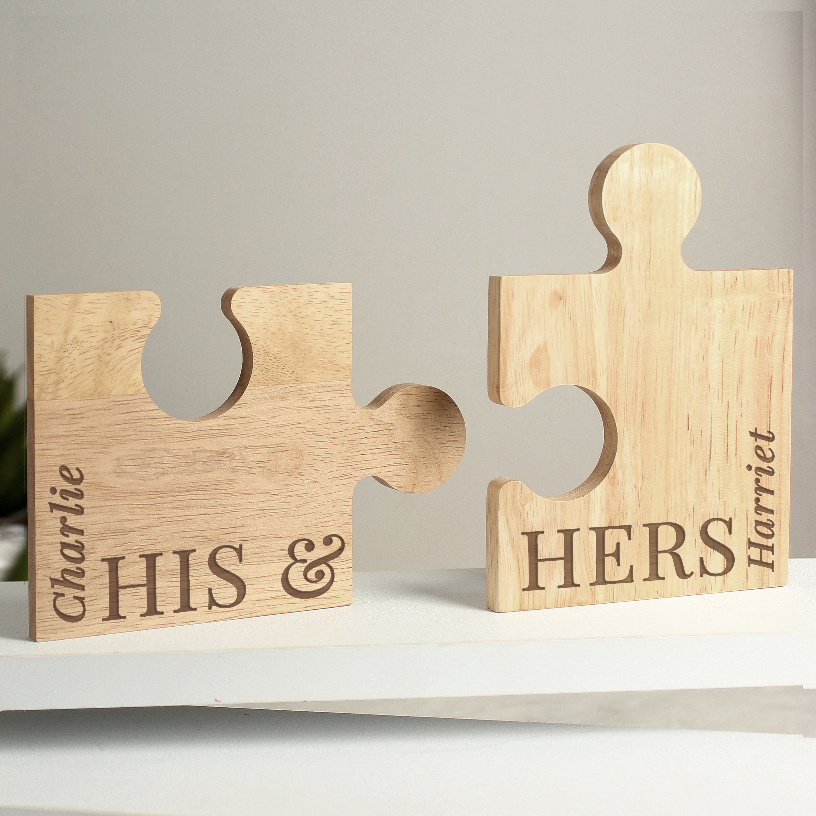 Personalised His & Hers Jigsaw Piece Set from Heartfelt Gifts
