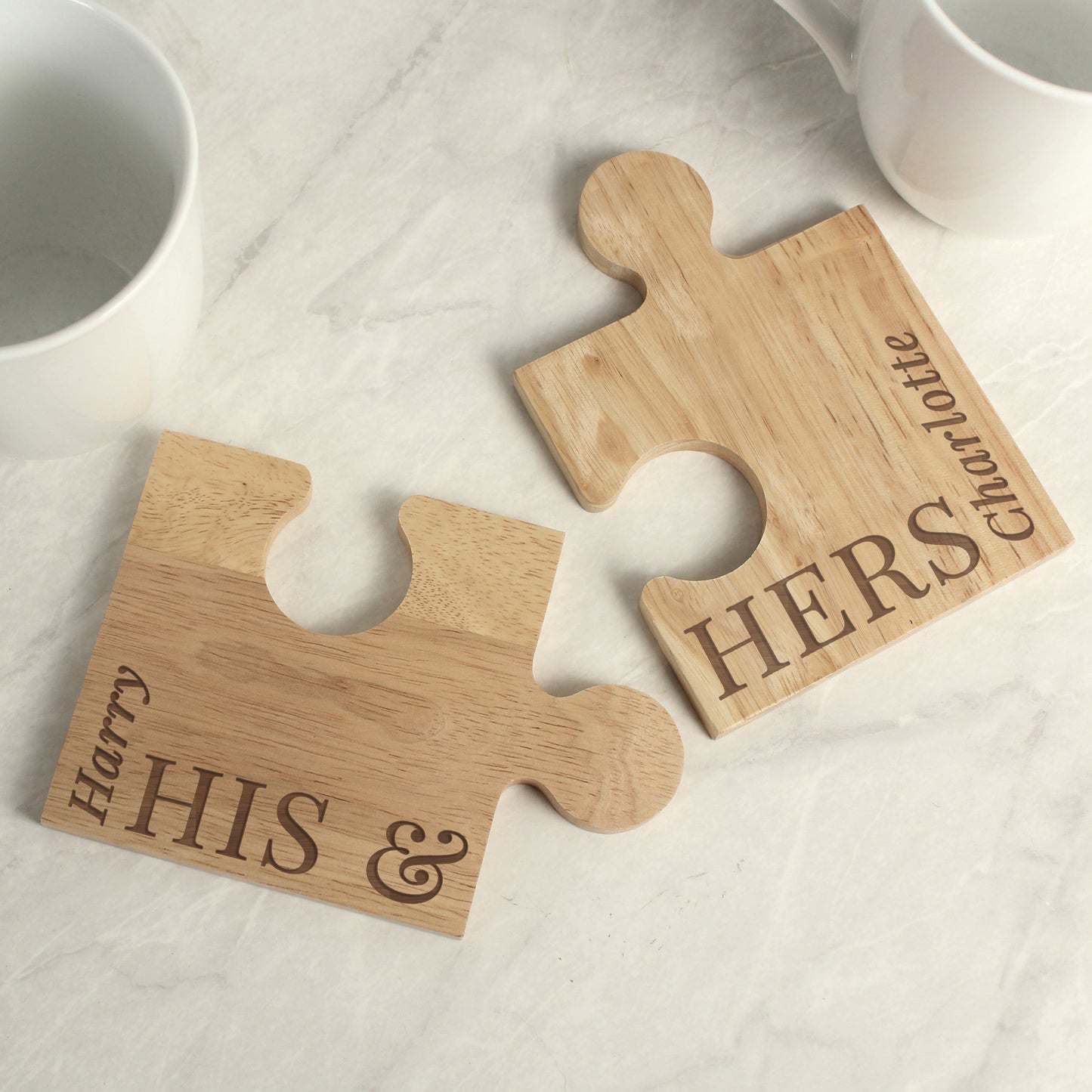 Personalised His & Hers Jigsaw Piece Set - image 2