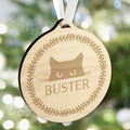 Personalised Cat Round Wooden Bauble from Heartfelt Gifts