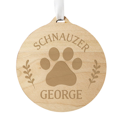 Personalised Dog Breed Round Wooden Bauble - image 5