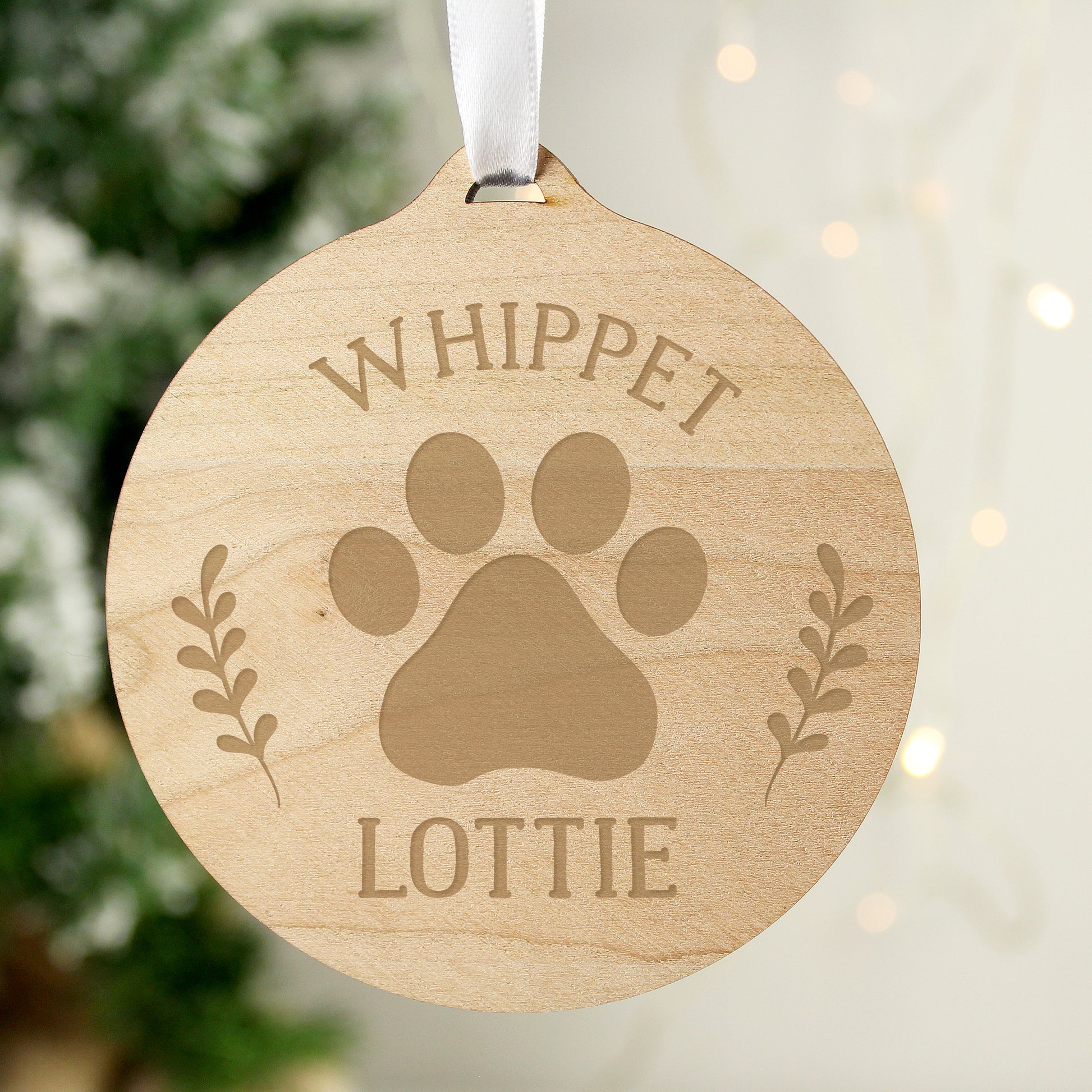 Personalised Dog Breed Round Wooden Bauble - image 6