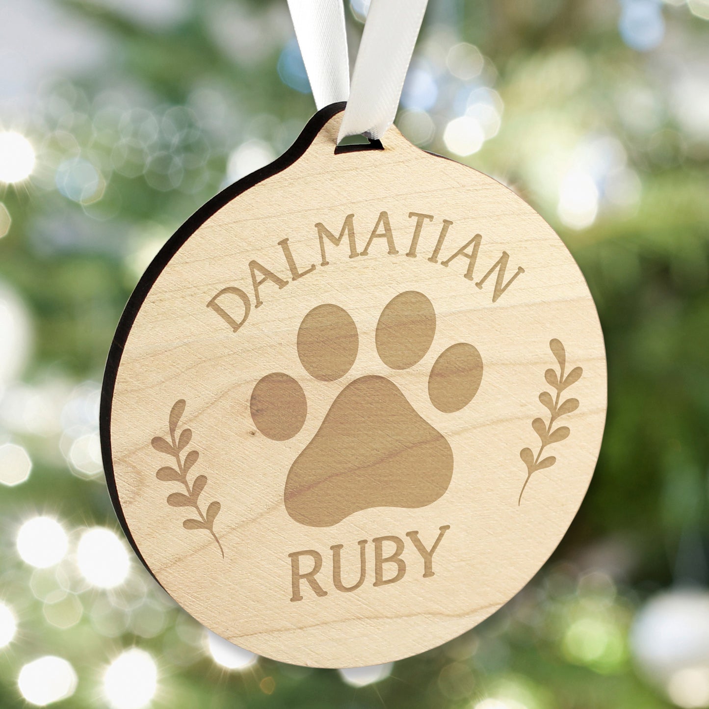 Personalised Dog Breed Round Wooden Bauble - image 8