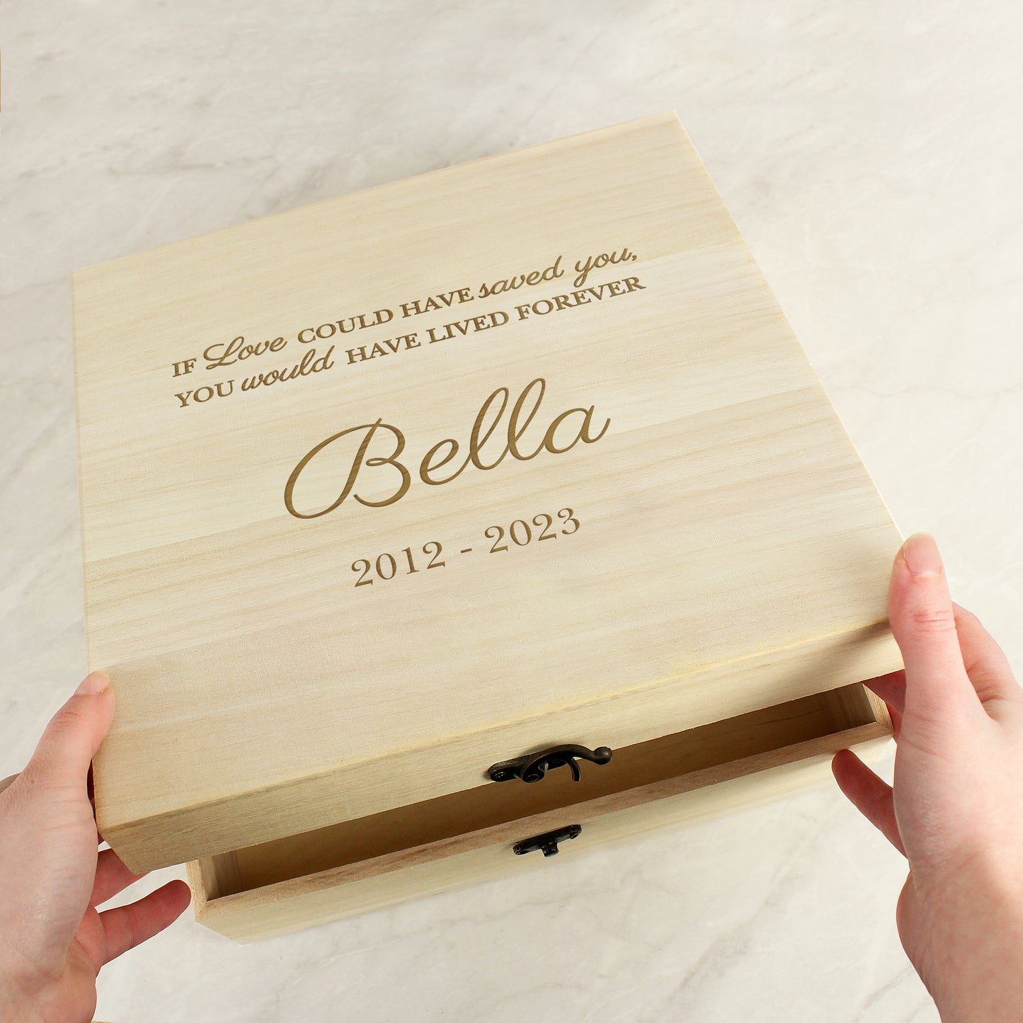 Personalised Pet Memorial Large Wooden Keepsake Box - image 2