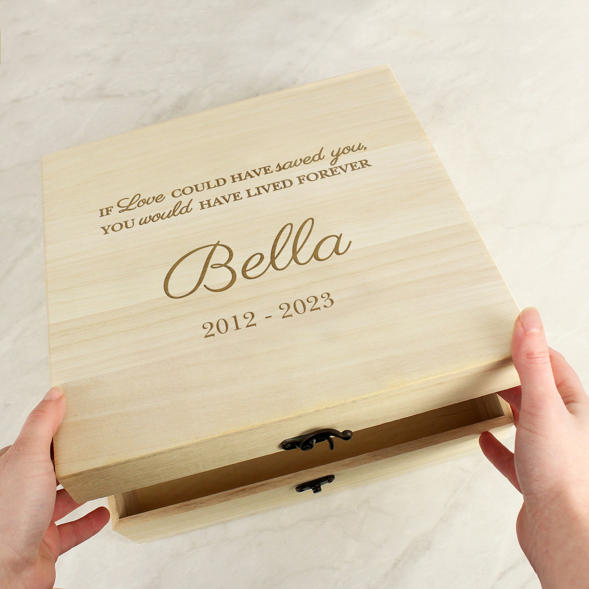 Personalised Pet Memorial Large Wooden Keepsake Box - image 2