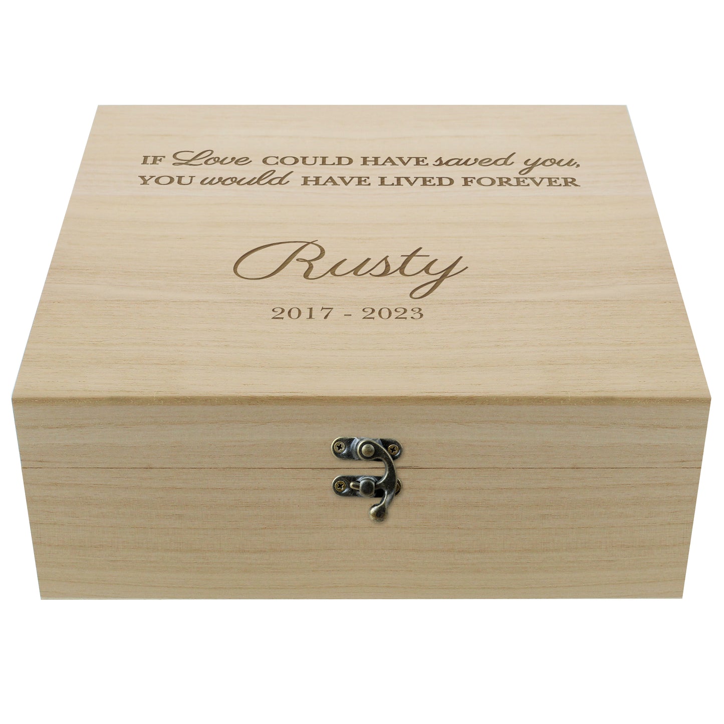 Personalised Pet Memorial Large Wooden Keepsake Box - image 3