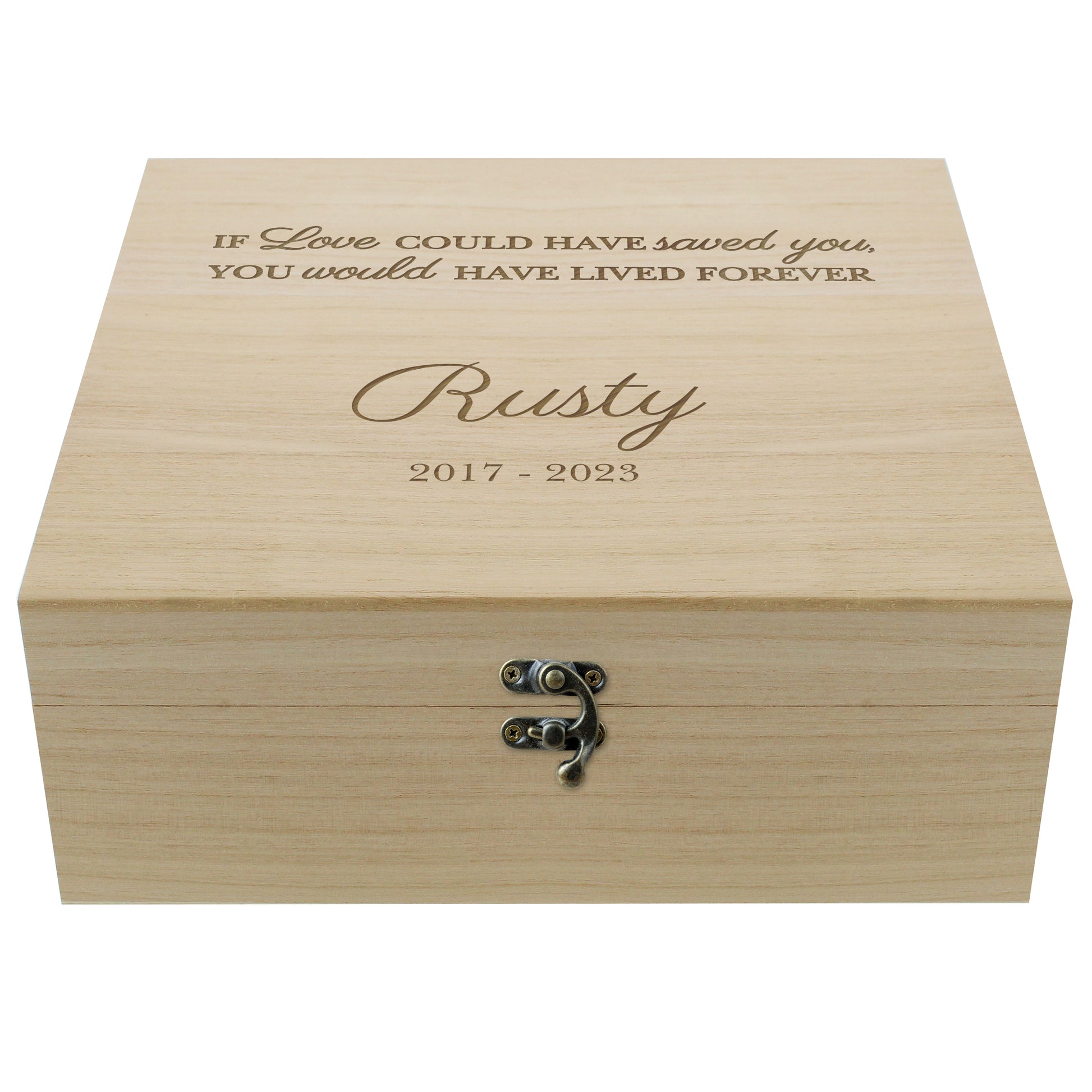 Personalised Pet Memorial Large Wooden Keepsake Box - image 3