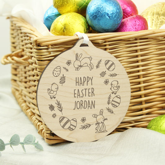 Personalised Happy Easter Wooden Decoration from Heartfelt Gifts