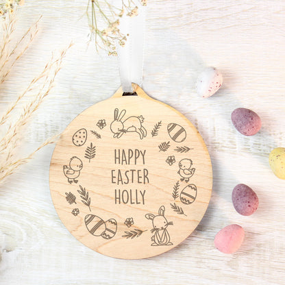 Personalised Happy Easter Wooden Decoration - image 4