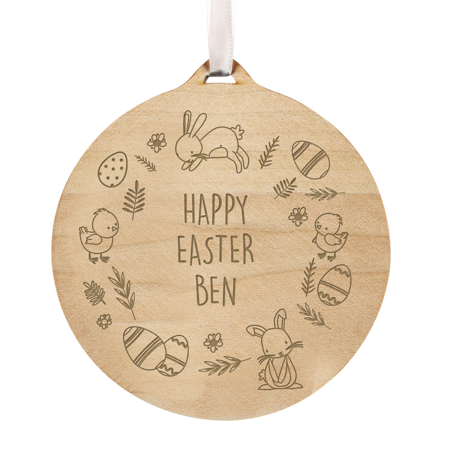 Personalised Happy Easter Wooden Decoration - image 5
