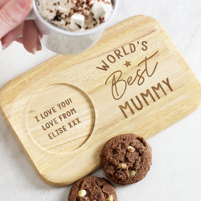 Personalised World's Best Wooden Coaster Tray - image 2