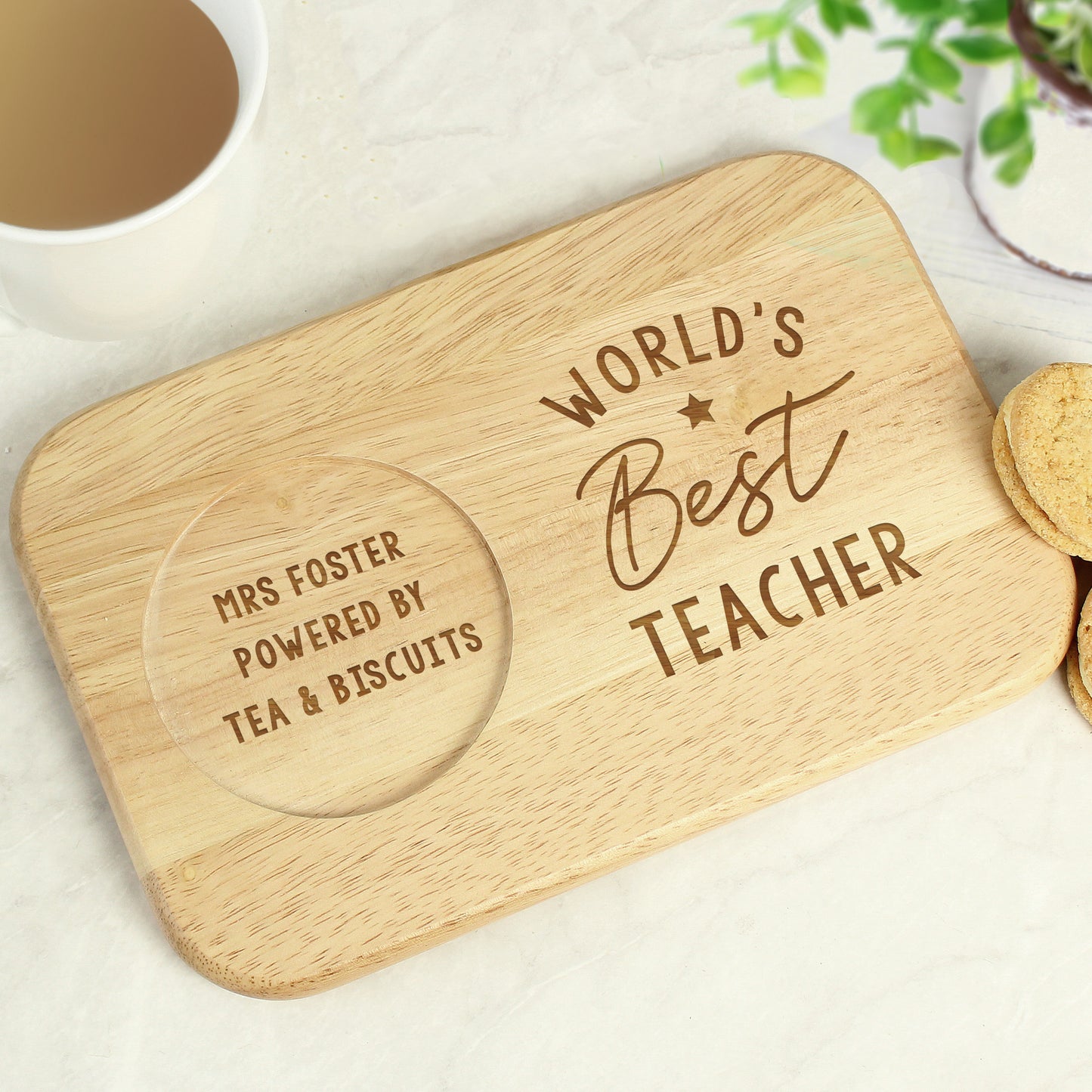 Personalised World's Best Wooden Coaster Tray - image 12
