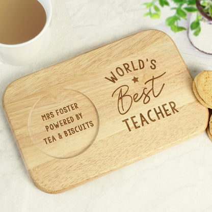 Personalised World's Best Wooden Coaster Tray - image 12