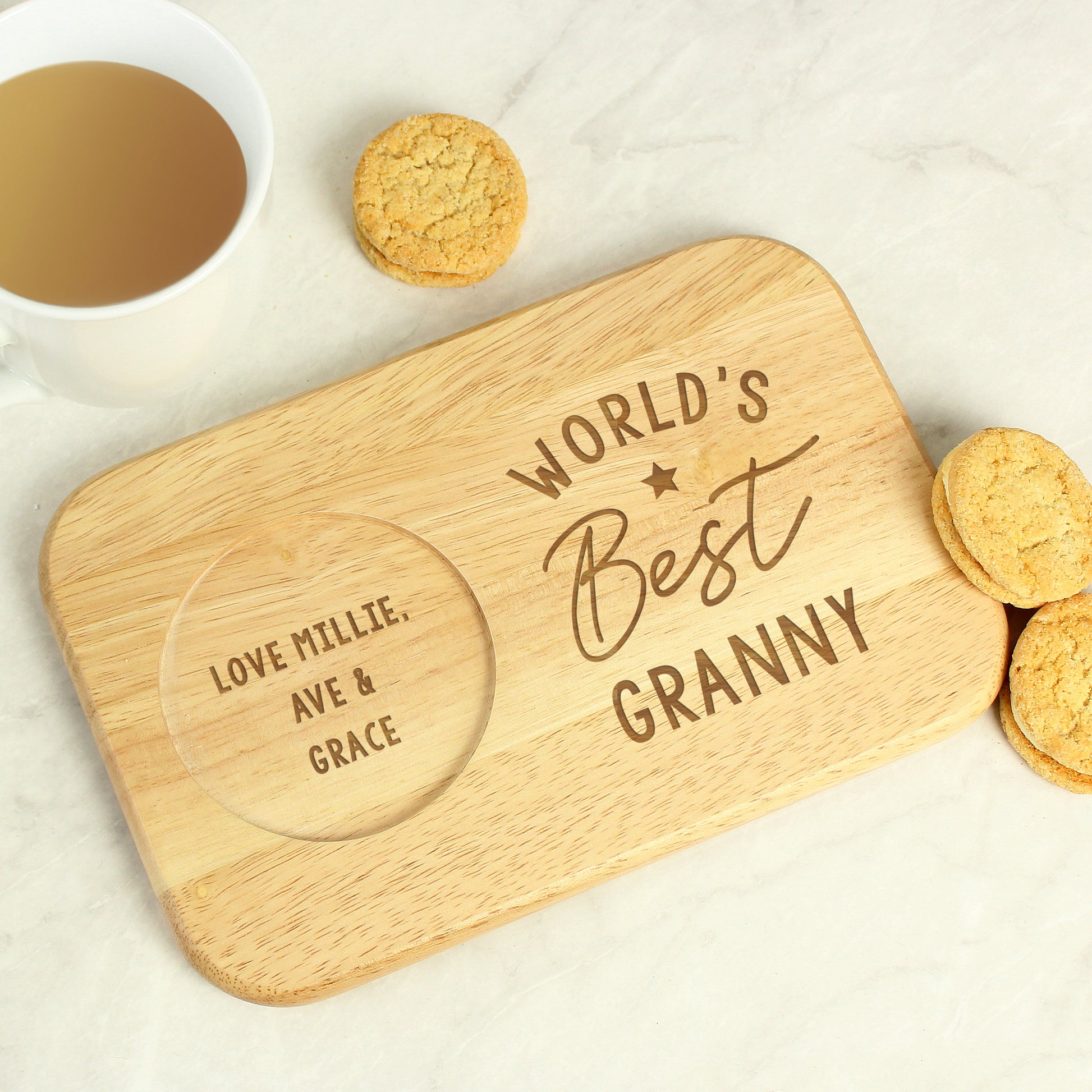 Personalised World's Best Wooden Coaster Tray - image 3