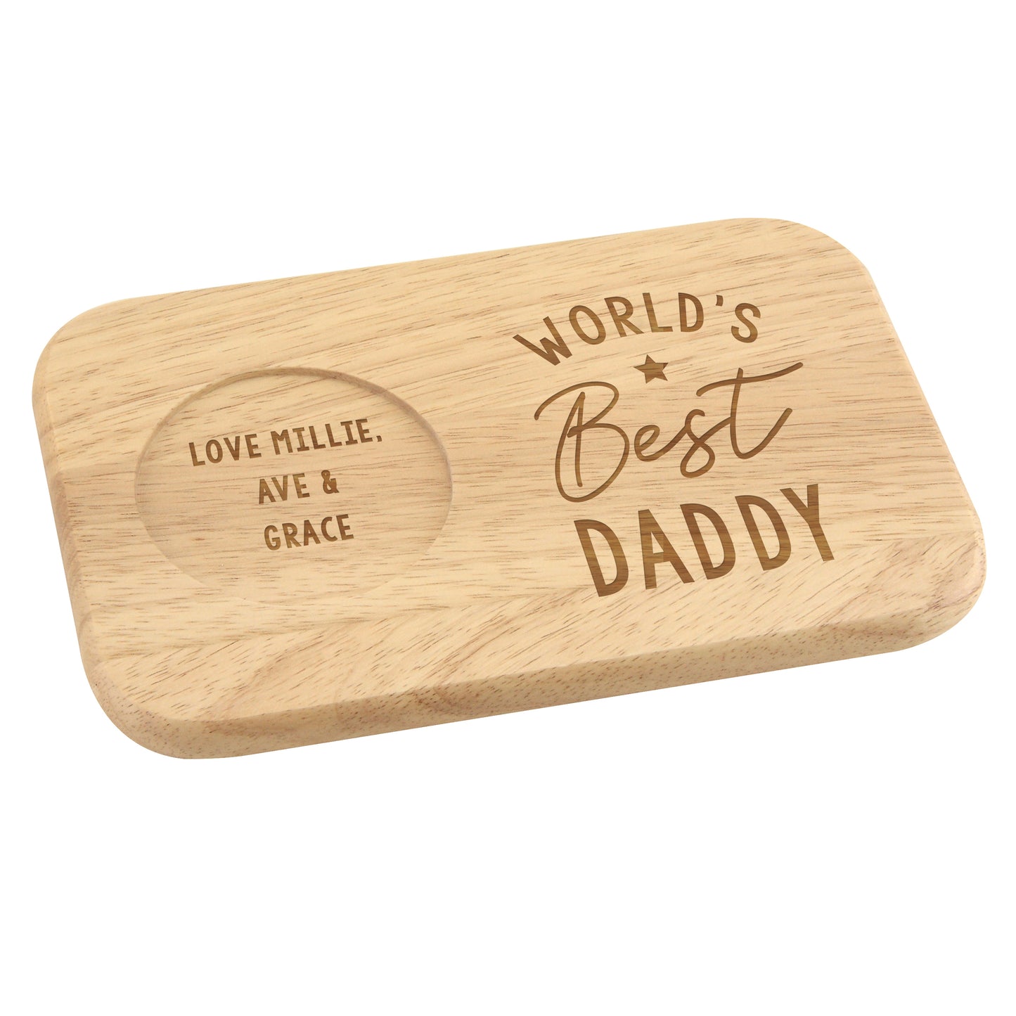 Personalised World's Best Wooden Coaster Tray - image 5