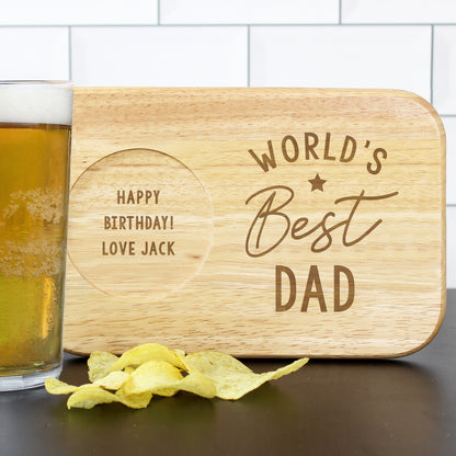 Personalised World's Best Wooden Coaster Tray - image 6