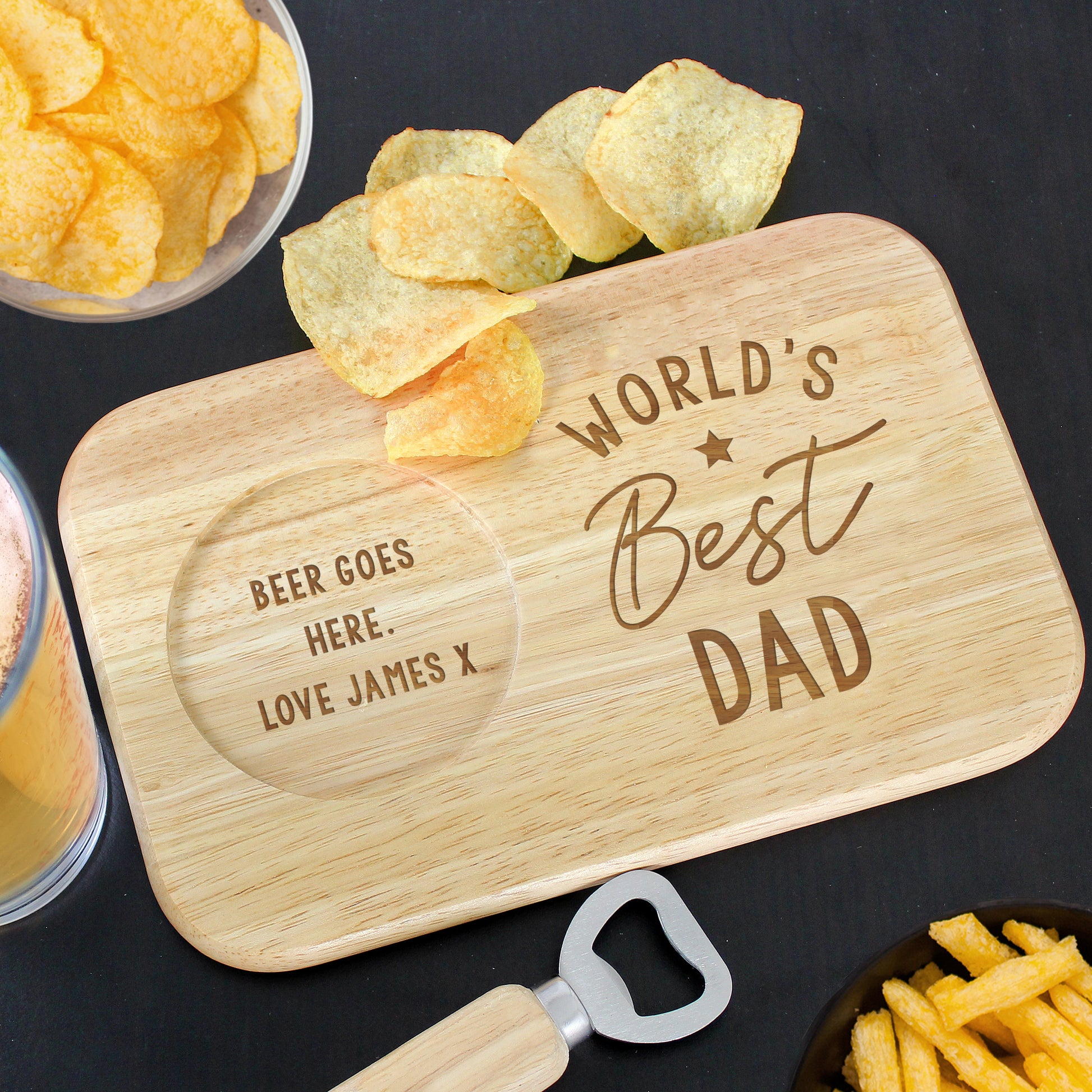 Personalised World's Best Wooden Coaster Tray - image 8
