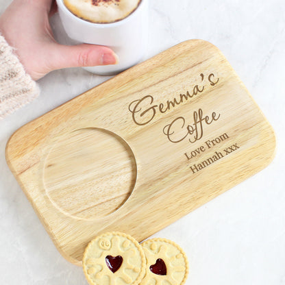Personalised Free Text Wooden Coaster Tray - image 4