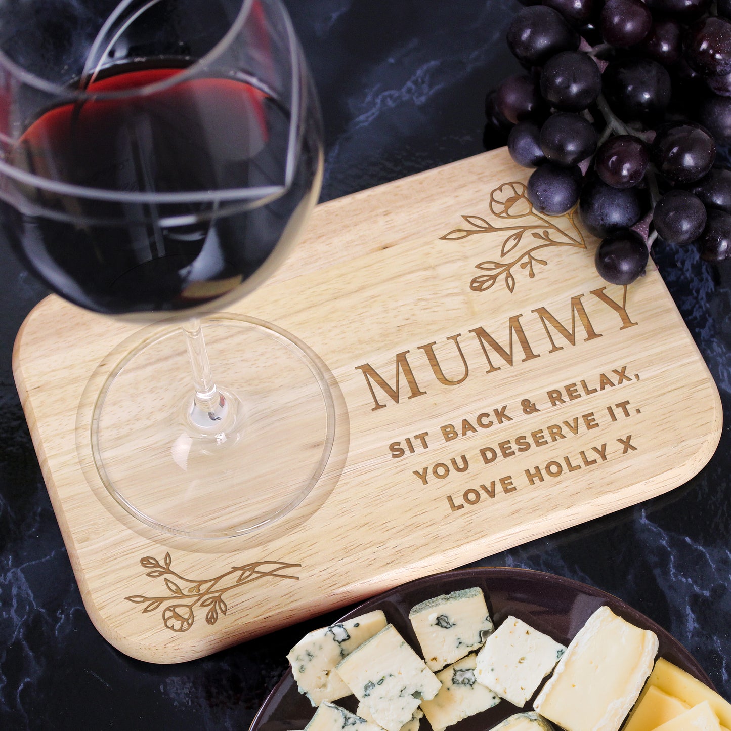 Personalised Floral Wooden Coaster Tray - image 3
