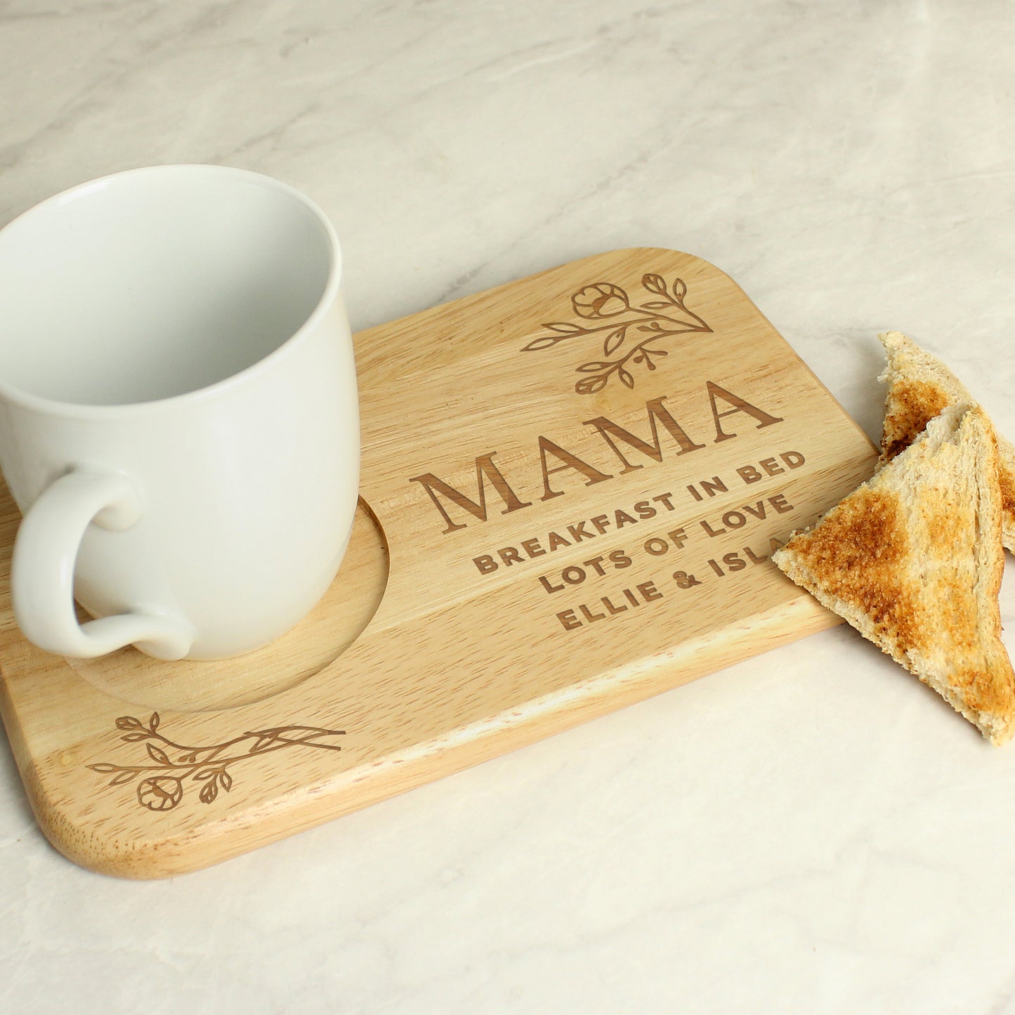 Personalised Floral Wooden Coaster Tray - image 6