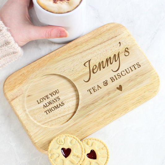 Personalised Heart Design Wooden Coaster Tray - image 3