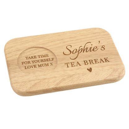 Personalised Heart Design Wooden Coaster Tray - image 5