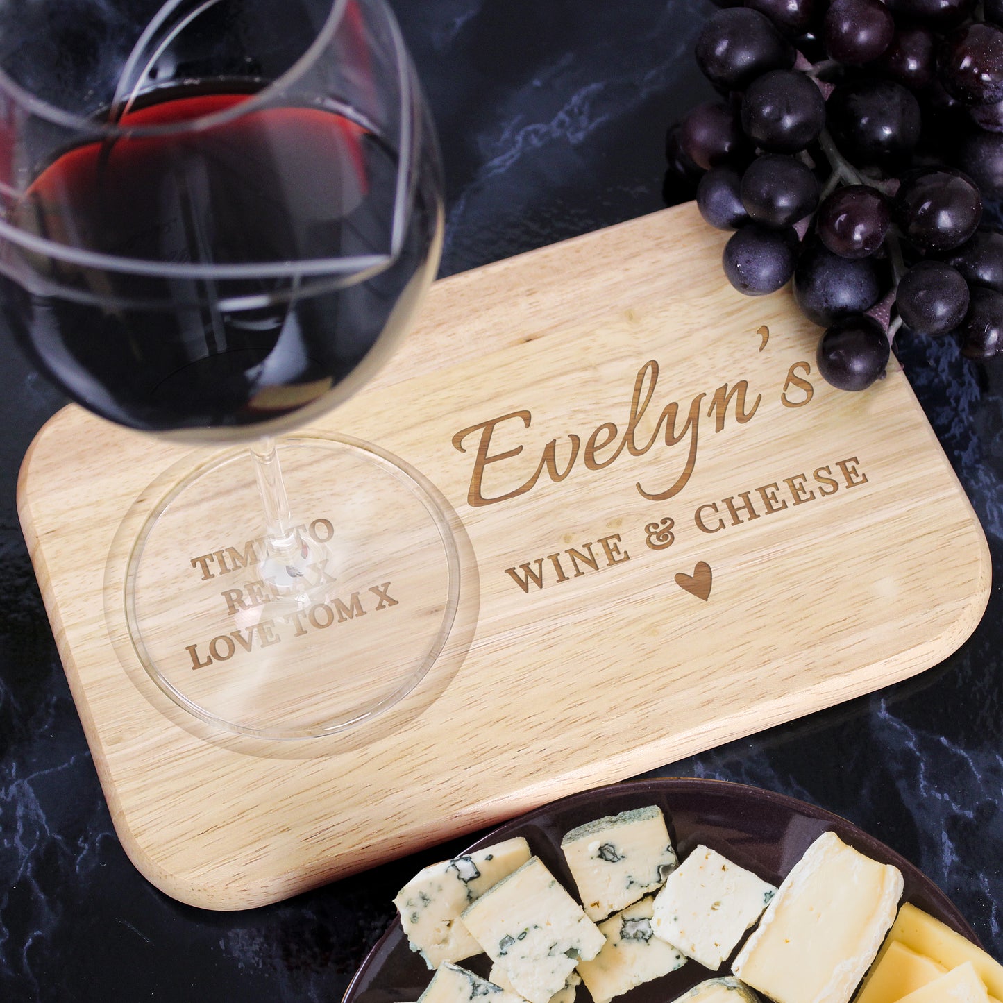 Personalised Heart Design Wooden Coaster Tray - image 6