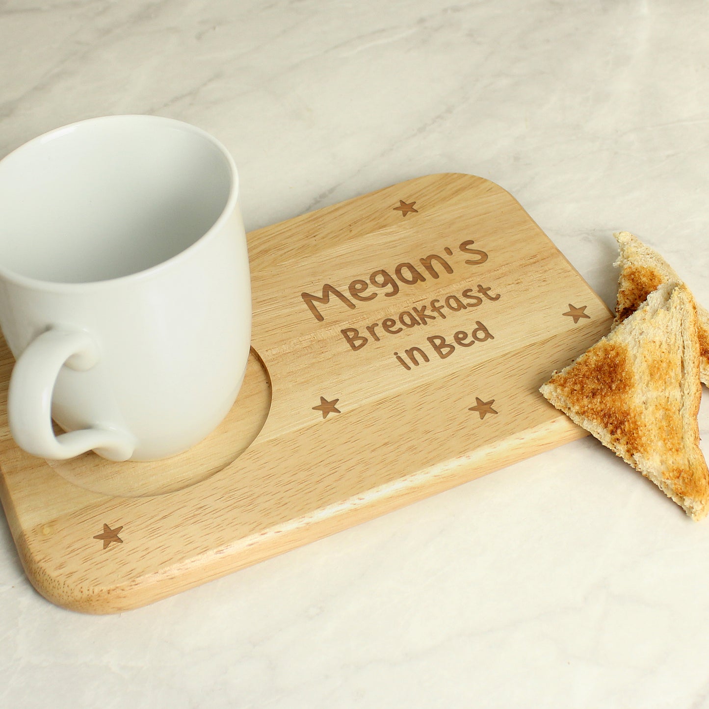 Personalised Stars Wooden Coaster Tray - image 2
