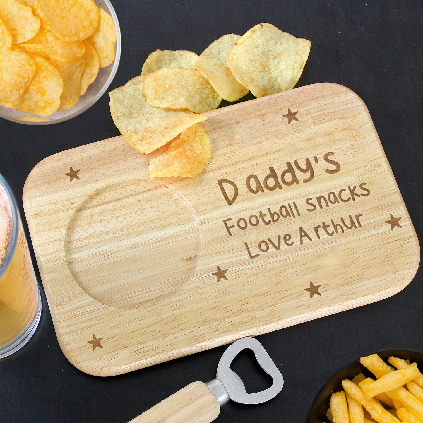 Personalised Stars Wooden Coaster Tray - image 4