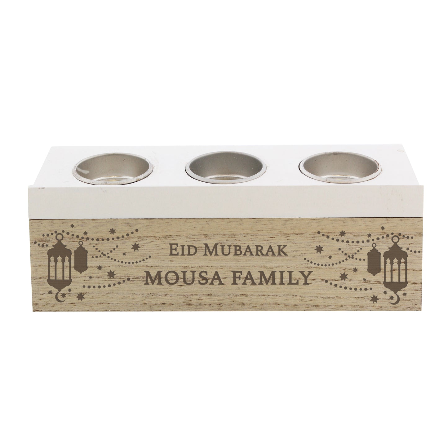 Personalised Eid and Ramadan Triple Tea Light Box - image 4