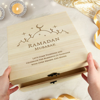 Personalised Eid and Ramadan Large Wooden Keepsake Box from Heartfelt Gifts