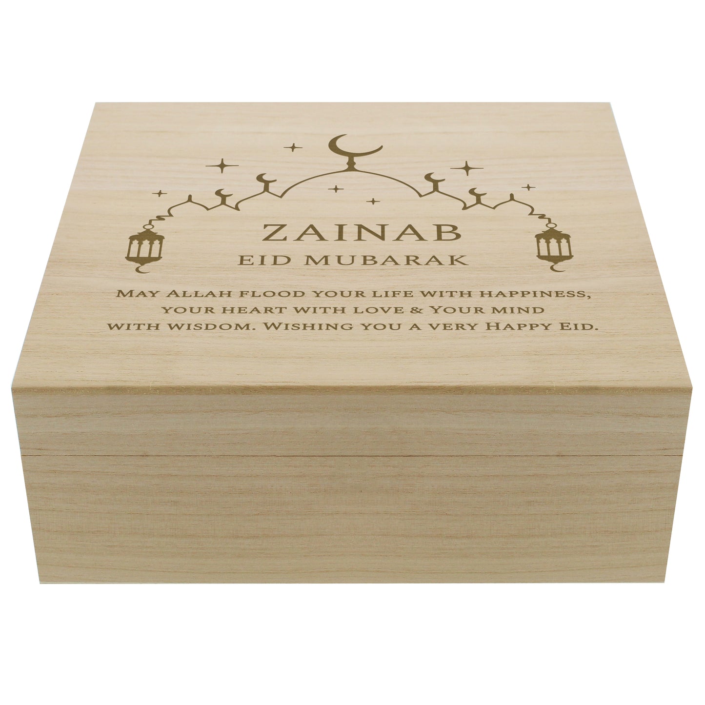 Personalised Eid and Ramadan Large Wooden Keepsake Box - image 5