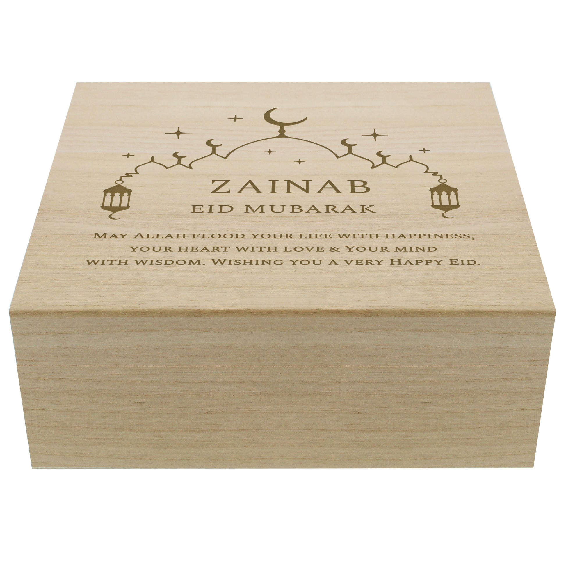 Personalised Eid and Ramadan Large Wooden Keepsake Box - image 5