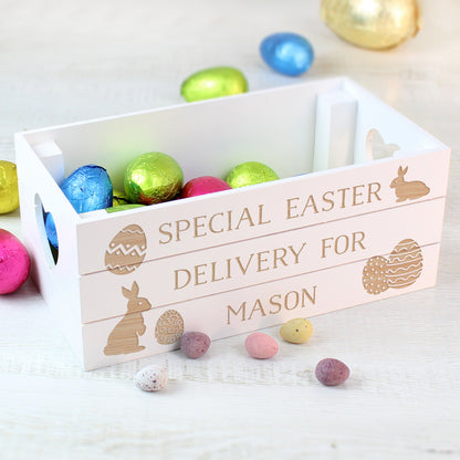 Personalised Easter Bunny Small Wooden Crate - image 2