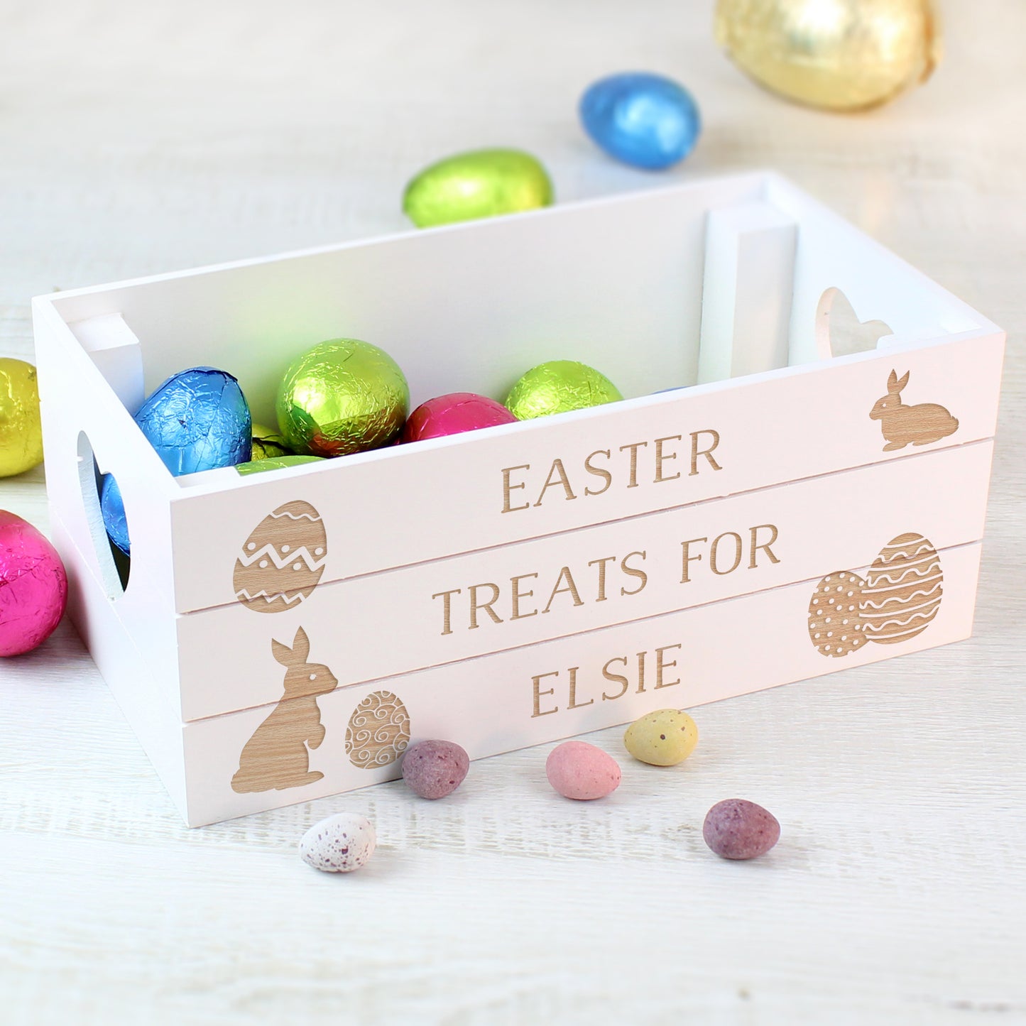 Personalised Easter Bunny Small Wooden Crate - image 6