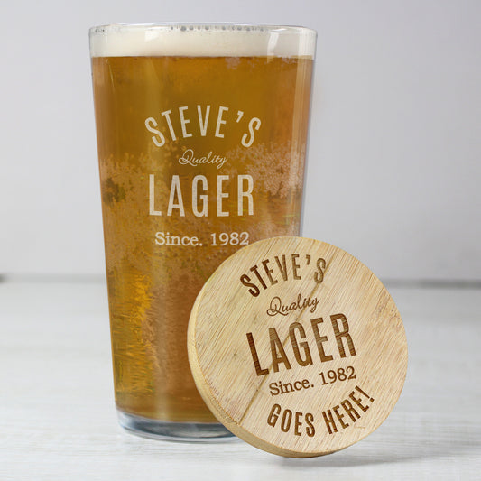Personalised Free Text Bamboo Bottle Opener Coaster and Pint Glass - image 3