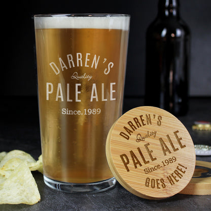 Personalised Free Text Bamboo Bottle Opener Coaster and Pint Glass - image 10