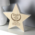 Personalised Dad of the Year Rustic Wooden Star Decoration from Heartfelt Gifts
