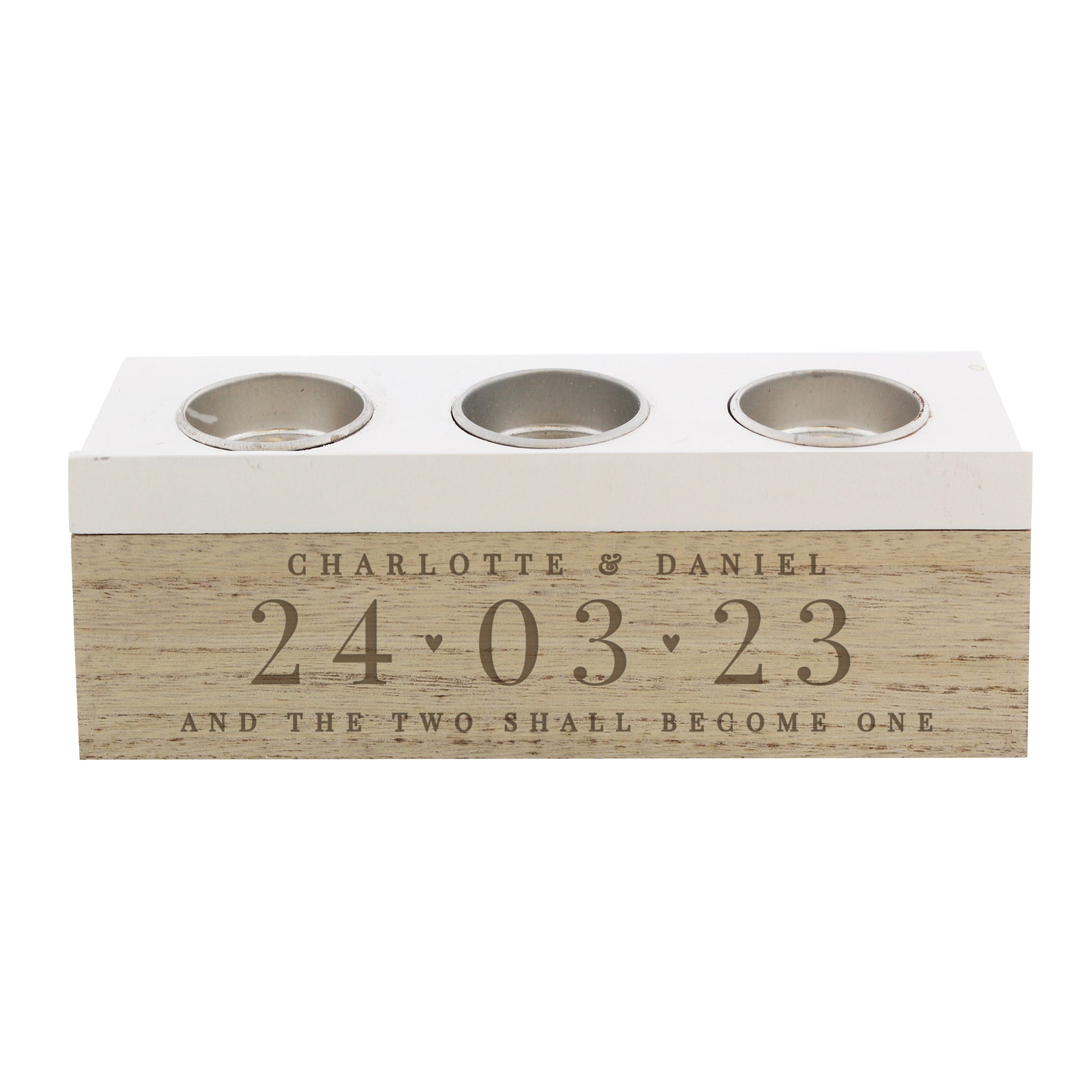 Personalised Special Date Triple Tea Light Box - image 5