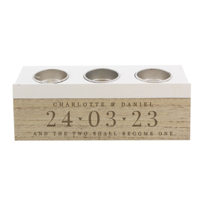 Personalised Special Date Triple Tea Light Box - image 5
