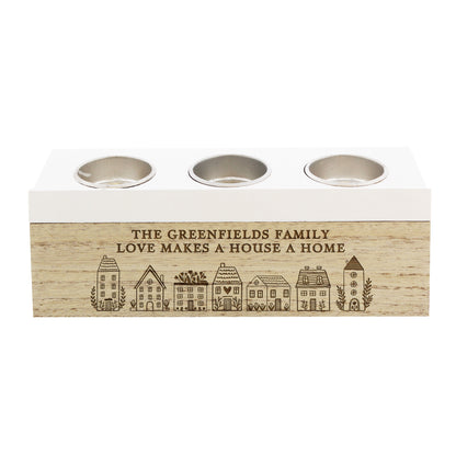 Personalised HOME Triple Tea Light Box - image 5