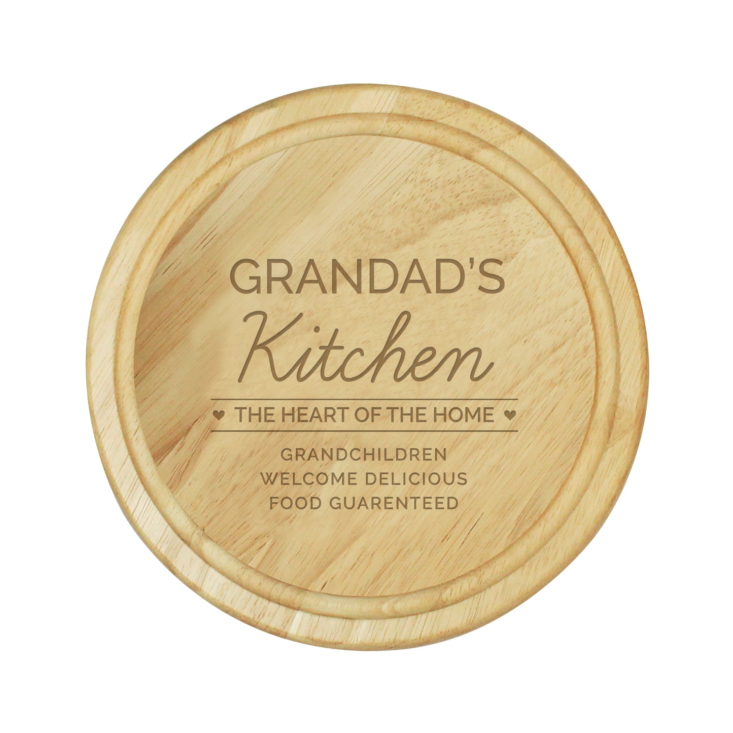 Personalised Heart of the Home Round Wooden Chopping Board - image 5