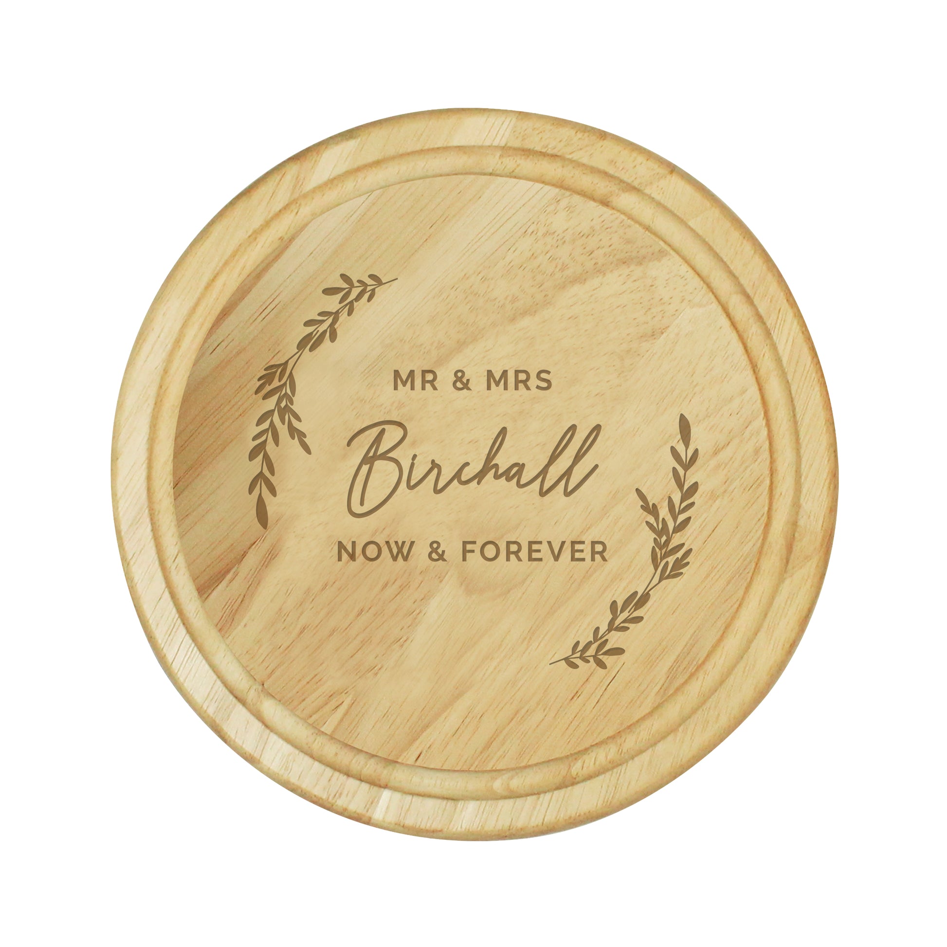 Personalised Laurel Round Wooden Chopping Board - image 5