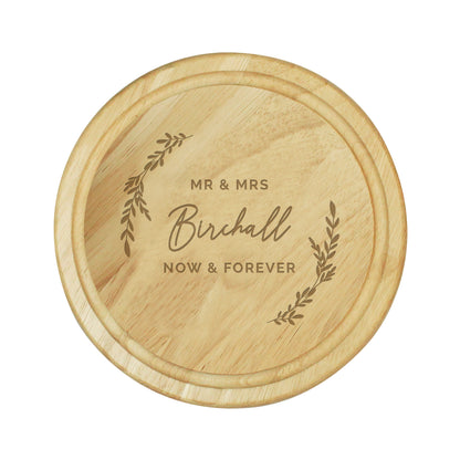 Personalised Laurel Round Wooden Chopping Board - image 5