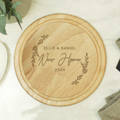 Personalised Laurel Round Wooden Chopping Board - image 6
