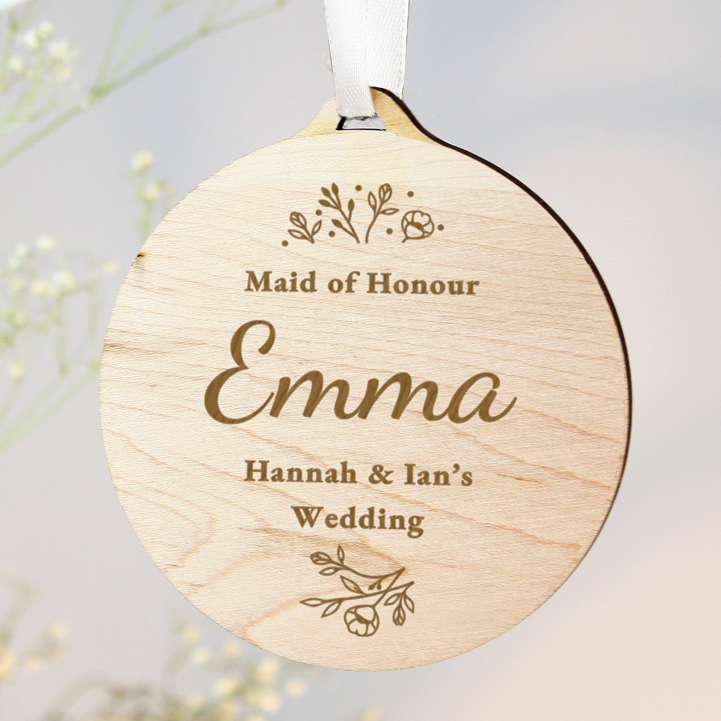 Personalised Wedding Party Wooden Tag from Heartfelt Gifts