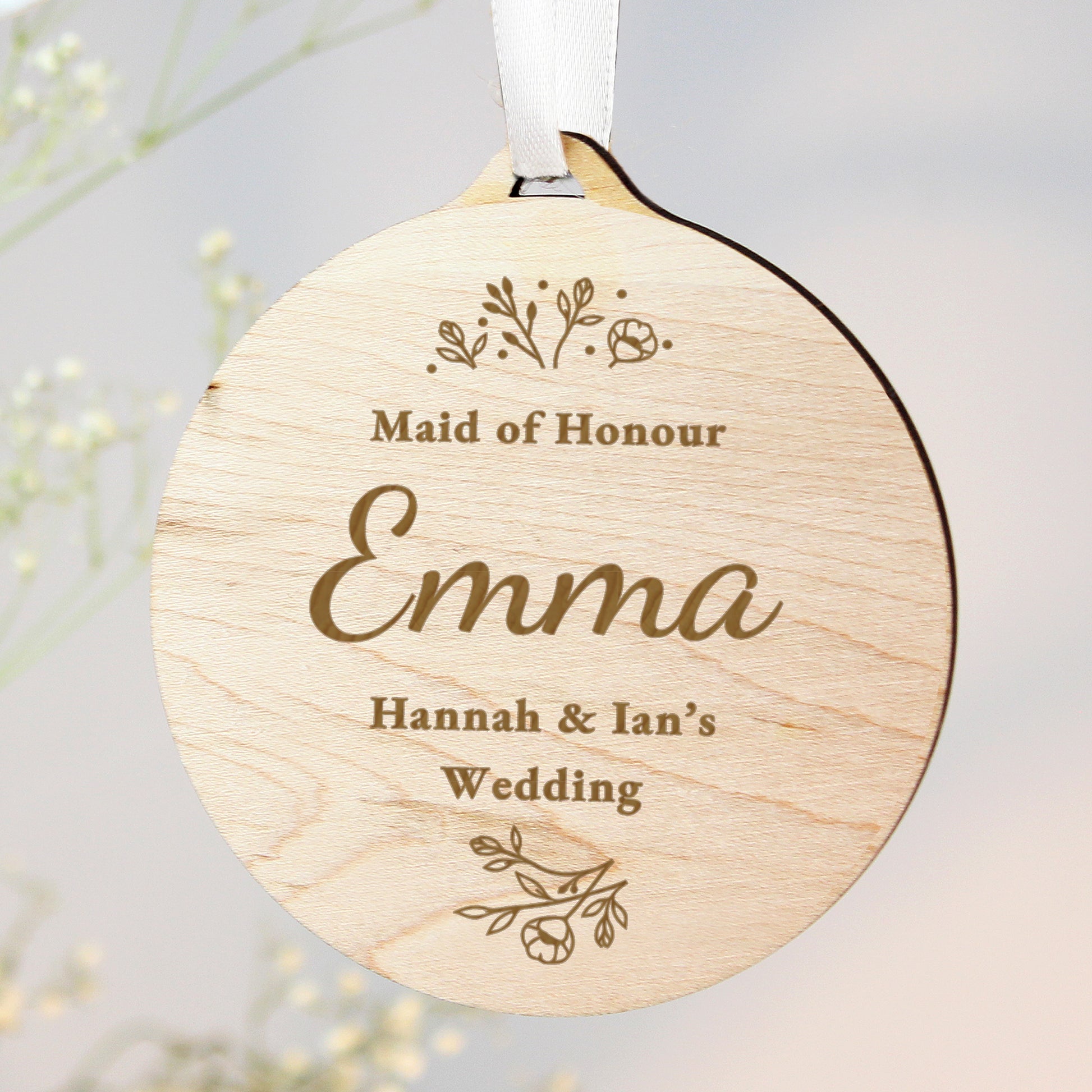 Personalised Wedding Party Wooden Tag from Heartfelt Gifts