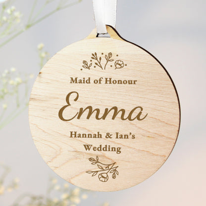 Personalised Wedding Party Wooden Tag from Heartfelt Gifts