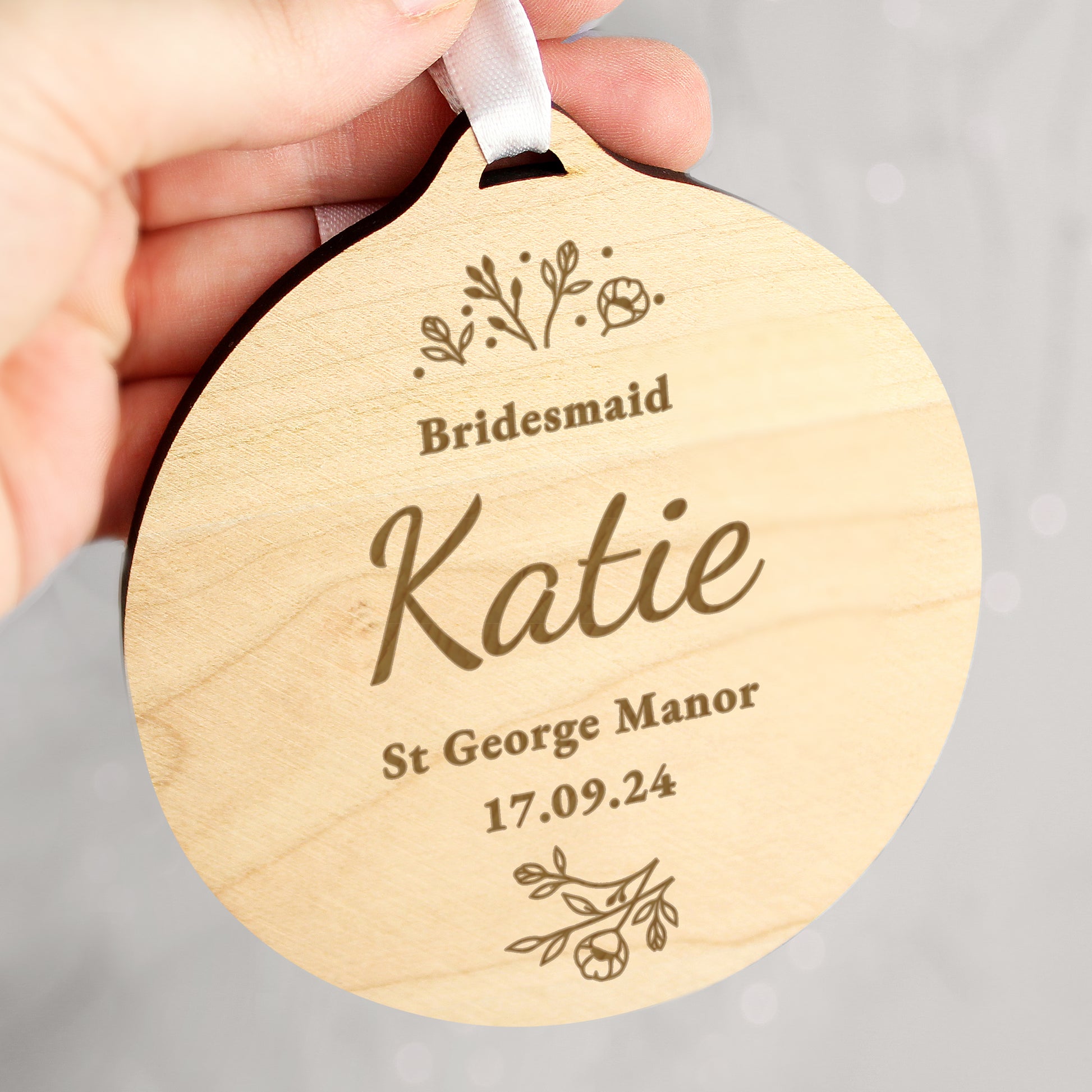 Personalised Wedding Party Wooden Tag - image 4